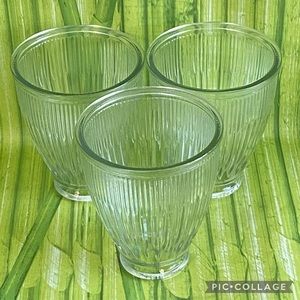 Set of 3 Clear Thick Ribbed Glass Dome Globes Replacements